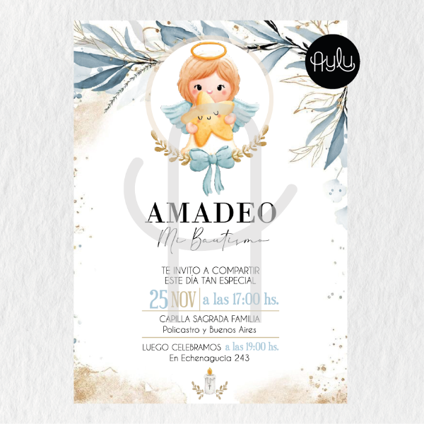 Producto - Invitación Digital Bautismo / Comunión