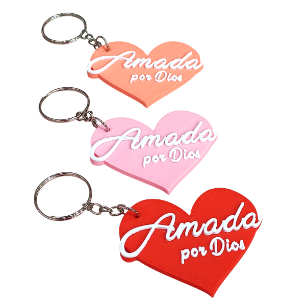 Producto - PROMO Llavero 3D "Amada Por Dios" (PACK X6 UNIDADES)
