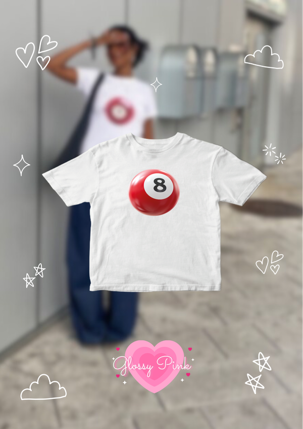 Baby tee bola 8 dtf