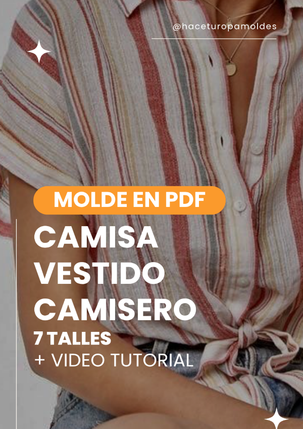 Producto - MOLDE CAMISA O VESTIDO CAMISERO + VIDEO TUTORIAL - 0
