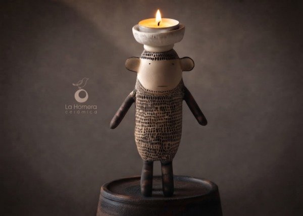 Producto - Portavelas escultura artesanal para niños POR ENCARGO - 0