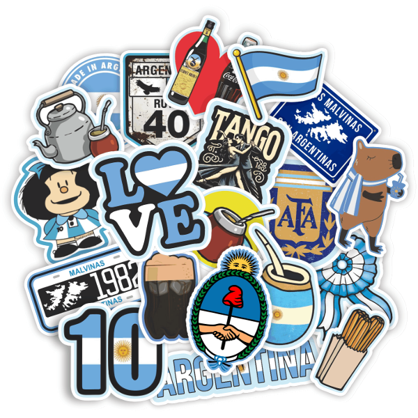 Producto - Pack 20 Stickers Vinilo Uv Premium - Argenta