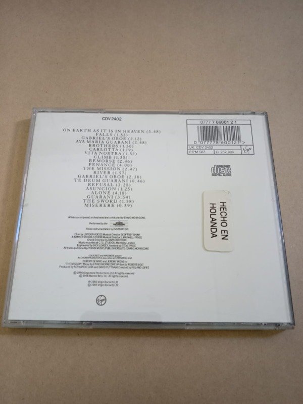Producto - The mission - Ennio Morricone - Virgin records 1986 - 1