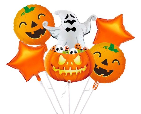 Producto - Set globos de Halloween calabazas x 5 unidades