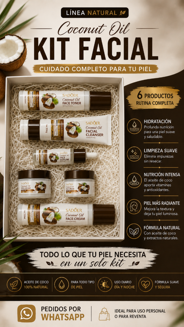 Producto - kit Skincare SADOER Kit Facial Coconut Oil