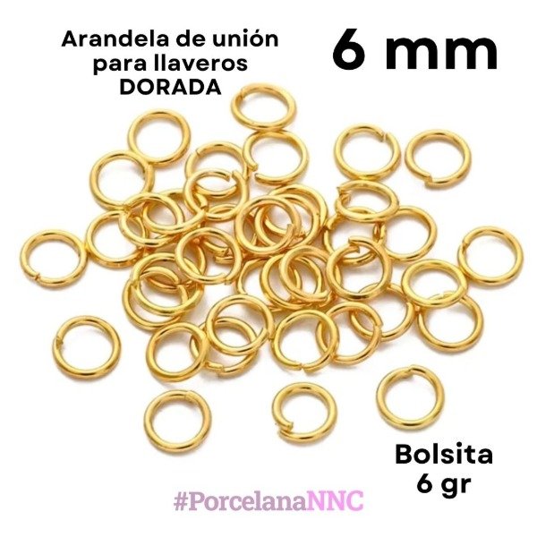 Producto - Argolla arandela de unión 6 mm DORADA 6gr