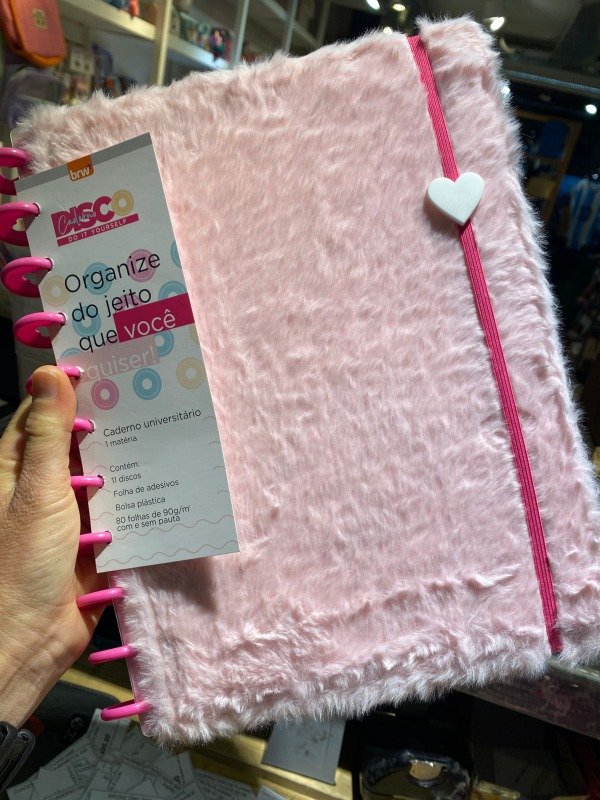 Producto - CUADERNO A4 SISTEMA DE DISCOS PELUCHE ROSA