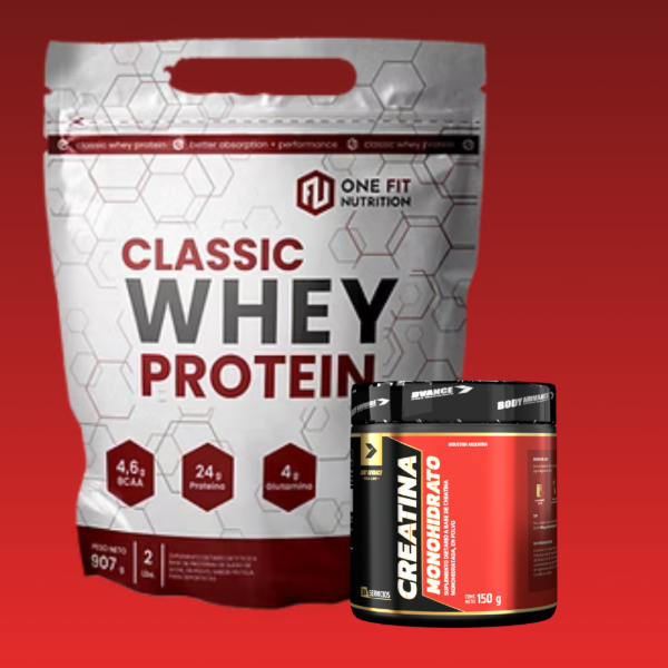Producto - Proteína 2lb. ONE FIT + Creatina 150gs. BODY ADVANCE