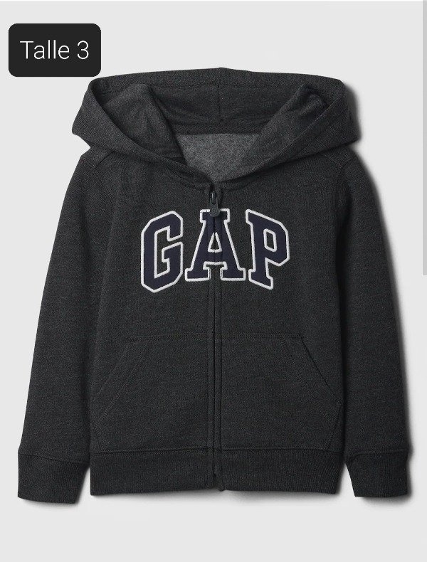 Campera con friza gap talle 3 gris oscura