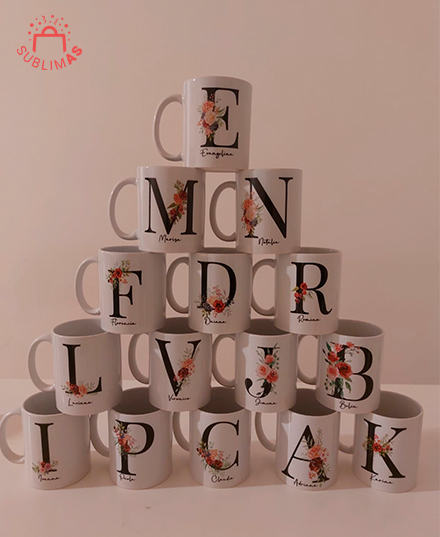 Producto - Taza de ceramica modelo Inicial Floral