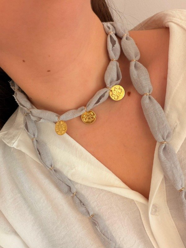 Producto - Collar Arena - Linen medalla - 0