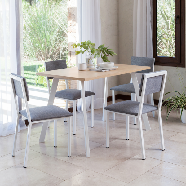 Producto - Mesa rectangular base blanca 120x80cm Silcar Nilo