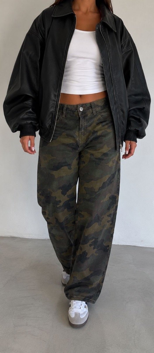 Wide leg camuflado
