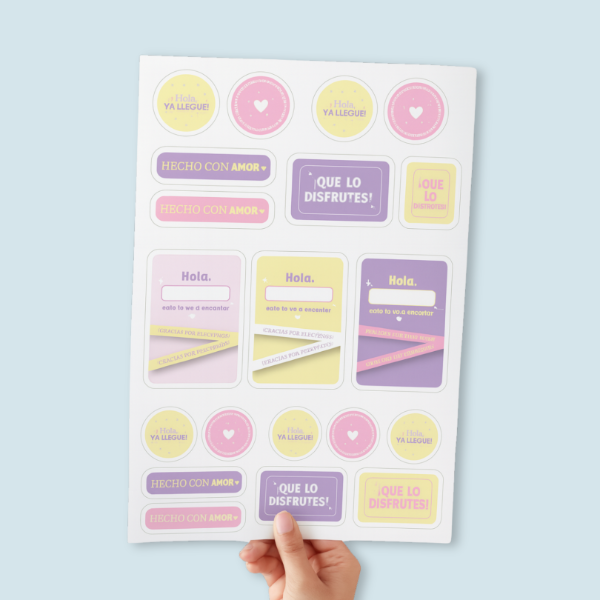 Producto - Planchas de stickers para PACKAGING - PASTEL