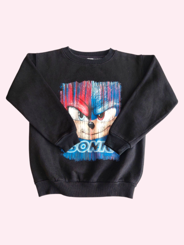 Producto - Buzo frizado negro SONIC 7 años
