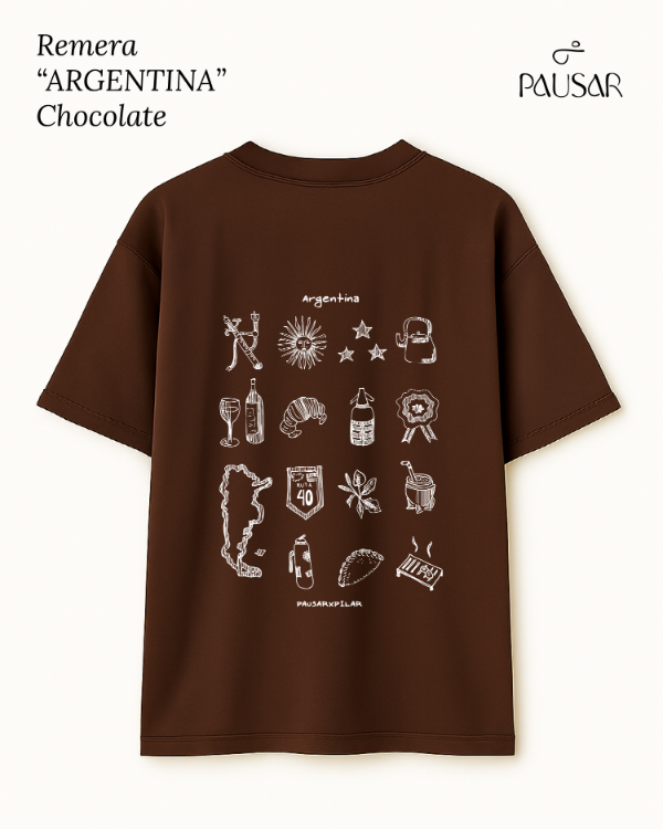 Producto - Remera Estampa #ARG Chocolate