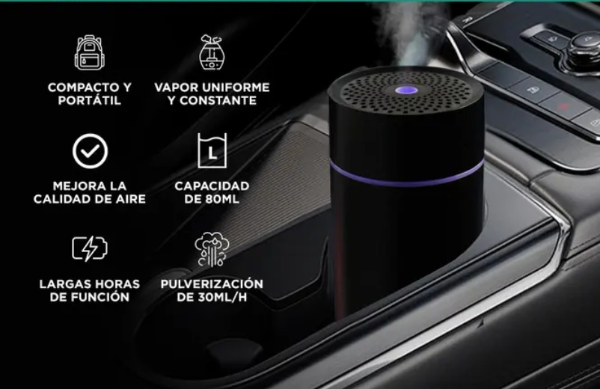 Producto - Humidificador Difusor para auto portátil ultrasónico -usb recargable -2W
