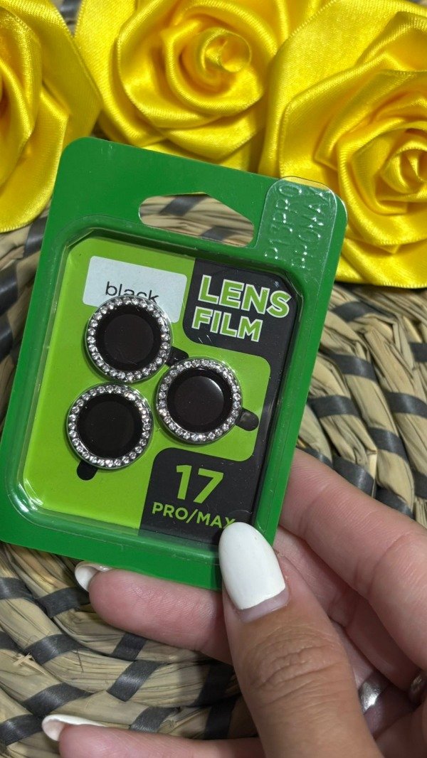 Producto - Protector cámara plateado strass - iPhone 17pro/17pro max