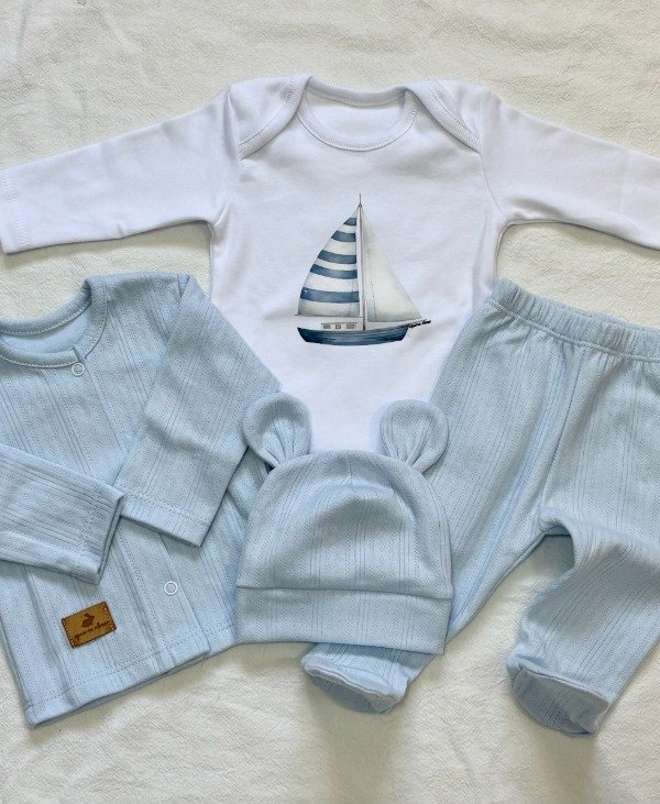 Producto - Ajuar 4 piezas Celeste