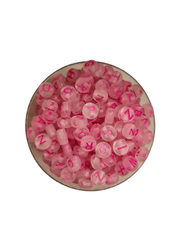 Producto - CUENTAS LETRAS ROSA
