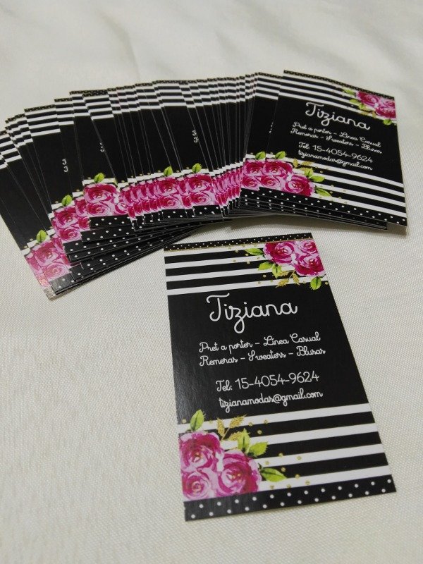Producto - Tarjetas personales 9x5cm, offset, 350 gr simple faz x1000u