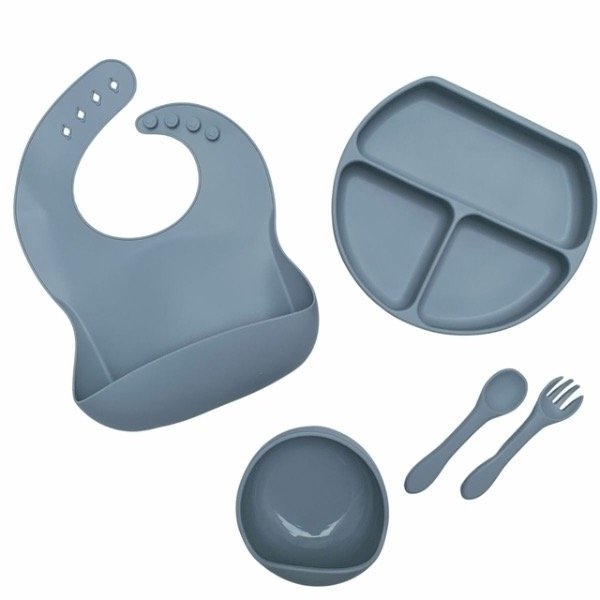Producto - SET DE ALIMENTACIÓN BEBÉ DE SILICONA X5 PIEZAS