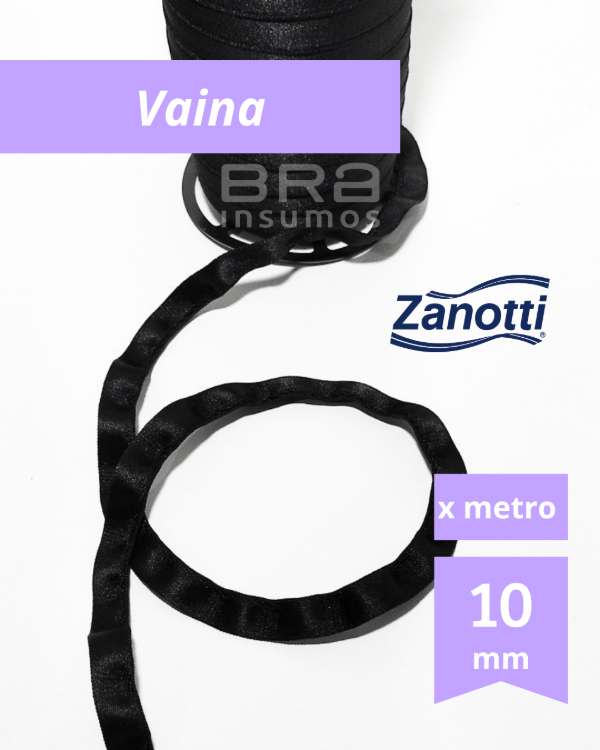 Producto - Vaina "Imperial" Zanotti 10 mm - Negro (x Metro)
