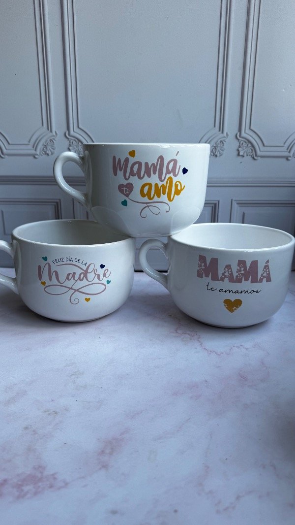 Producto - Tazon blanco - MAMÁ x3