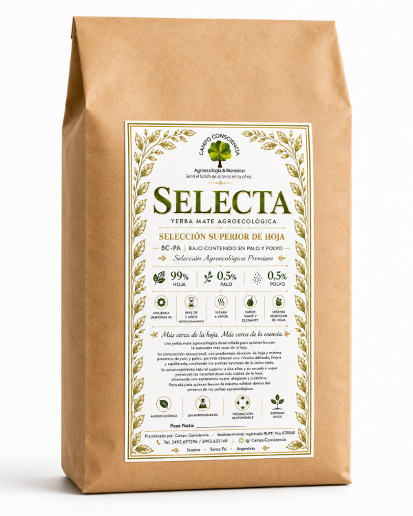 Producto - Yerba mate SELECTA - Agroecológica - PREMIUM BC-PA