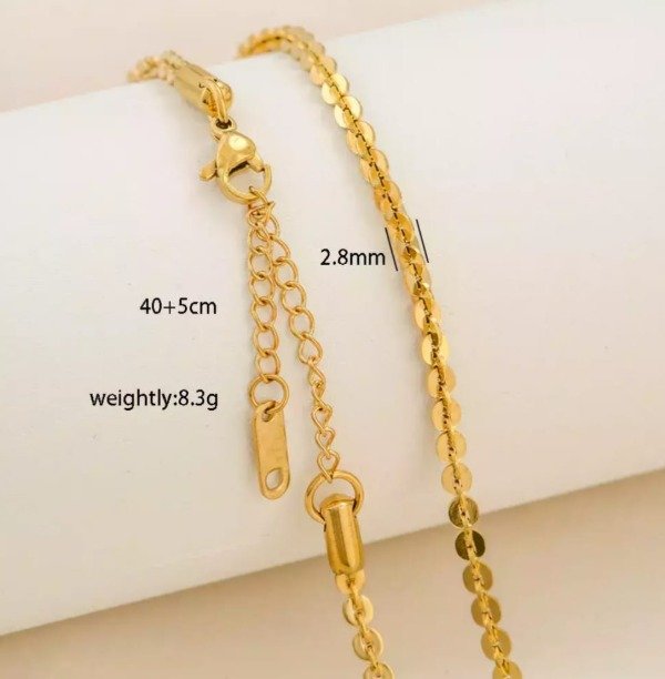 Producto - CADENA MONEDITAS. ACERO DORADO