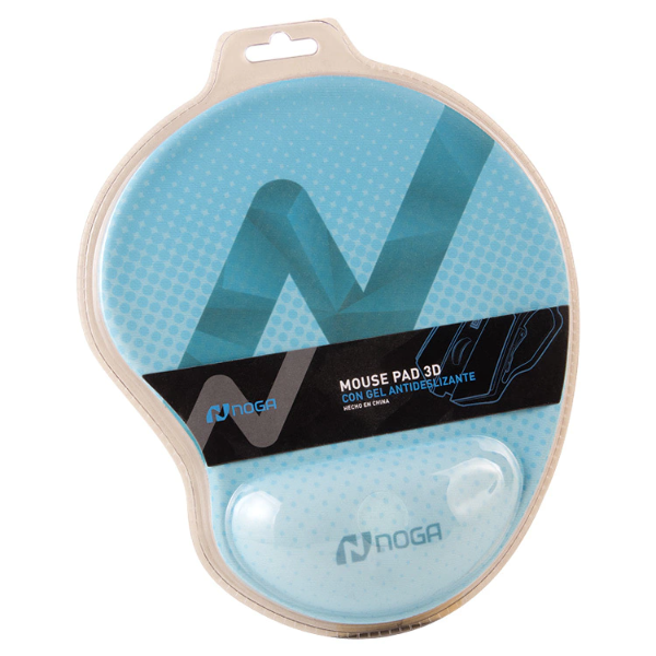 Producto - Mouse pad -ergonomico -c/gel -cyan -Noganet (MOUSE PAD 3D) - 1