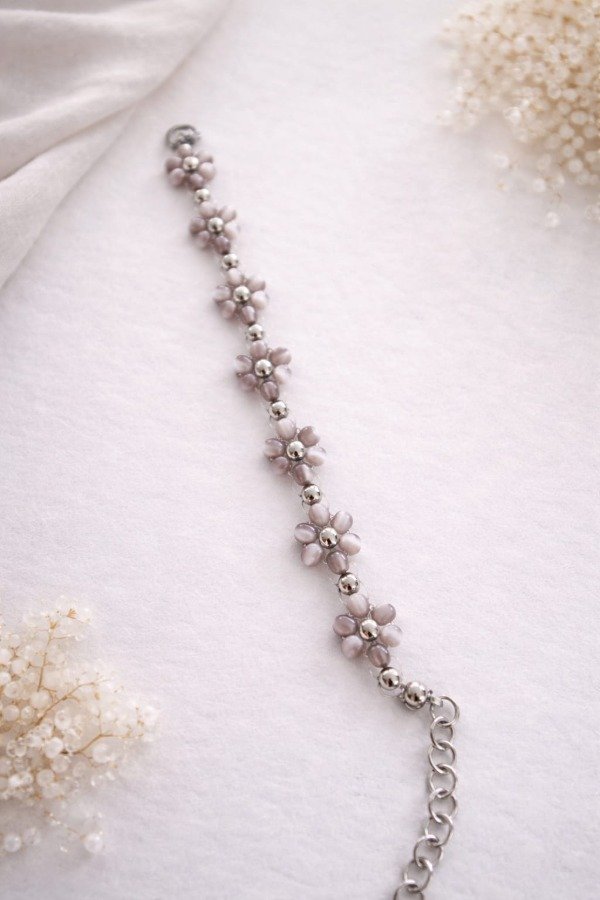 Producto - Pulsera de Flores Índigo -  Marfil