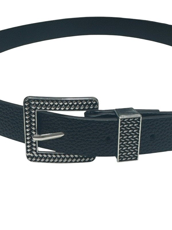 Producto - Cinto negro importado con hebilla labrada