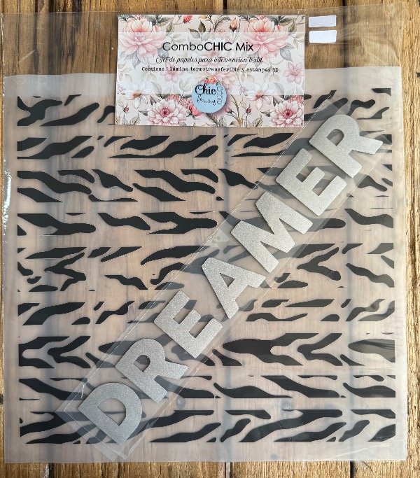 Producto - TransferCOLOR MIX 3D plata DREAMER / CEBRA