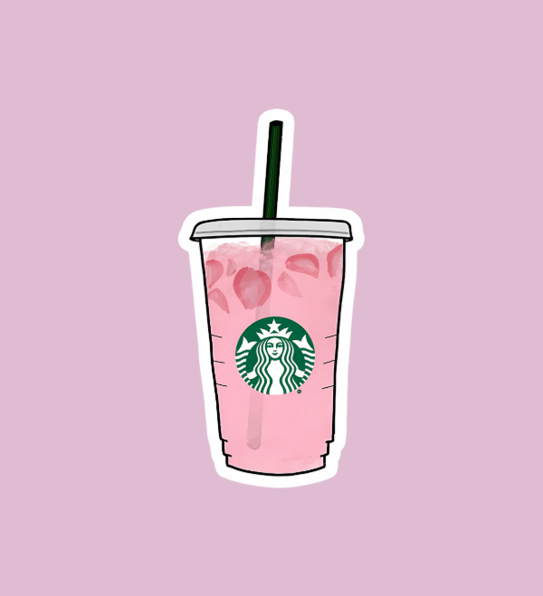 Producto - Sticker individual aesthetic starbucks rosa