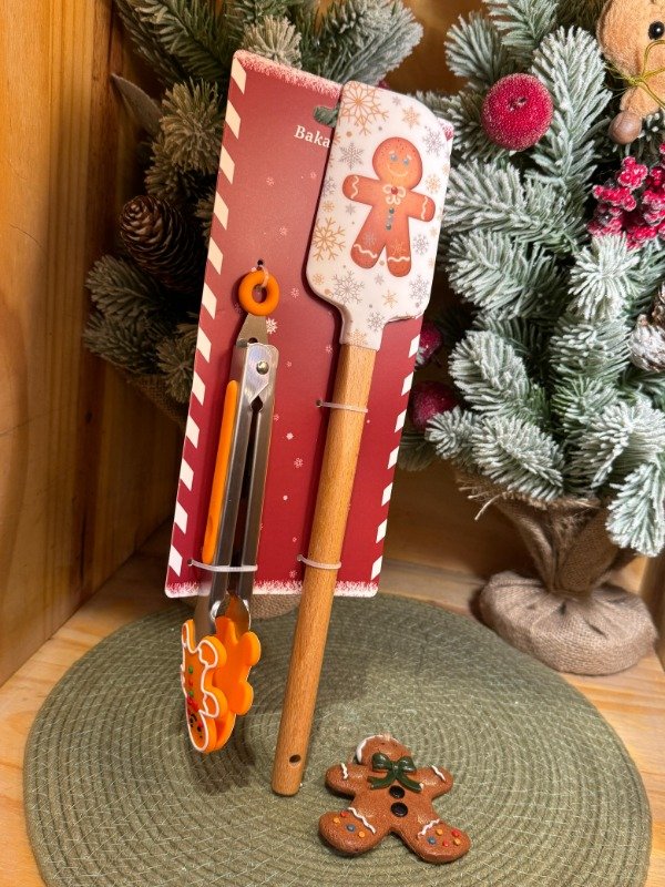 Producto - Set x2 Ginger: espátula de silicona y pinza (Efectivo: 15.920)