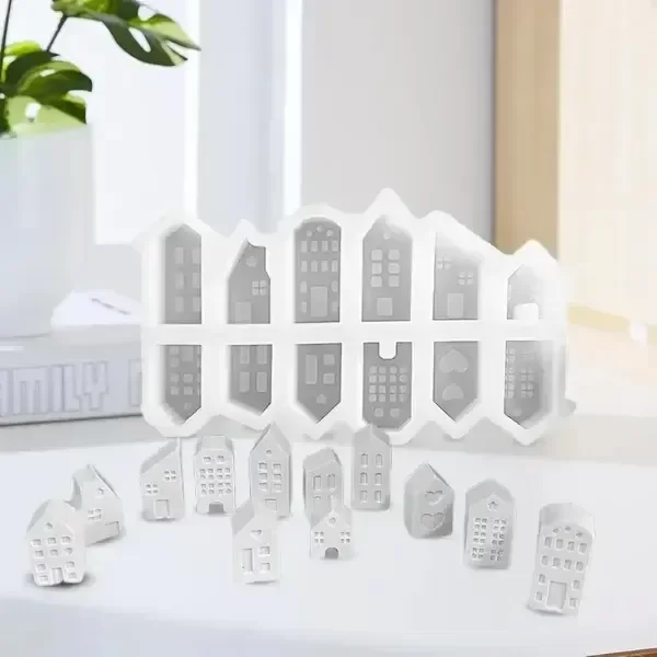 Producto - Molde silicona x12 mini casitas y edificios - 3