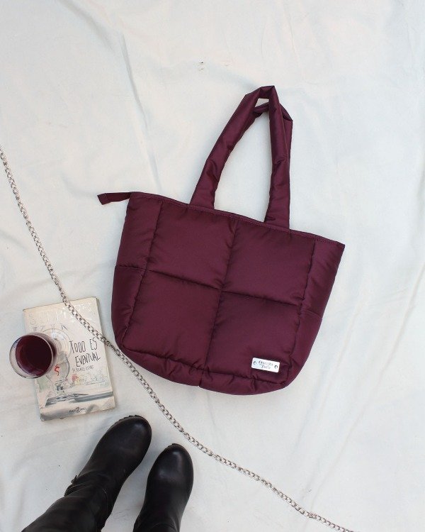 Producto - Puff Tote Bag (bordó vino)