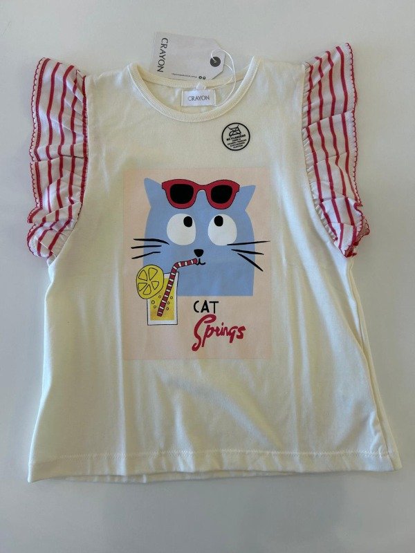 Producto - Remera Cami gato celeste