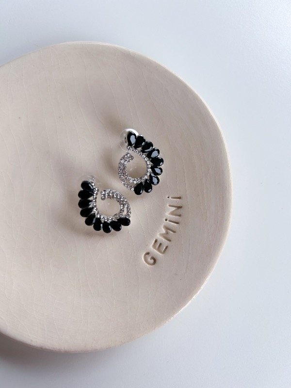 Producto - Aros Jazmin Black and White