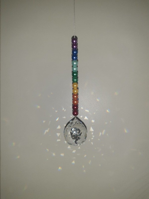 Producto - Atrapasol hilo con perlas - esfera cristal 4 cm