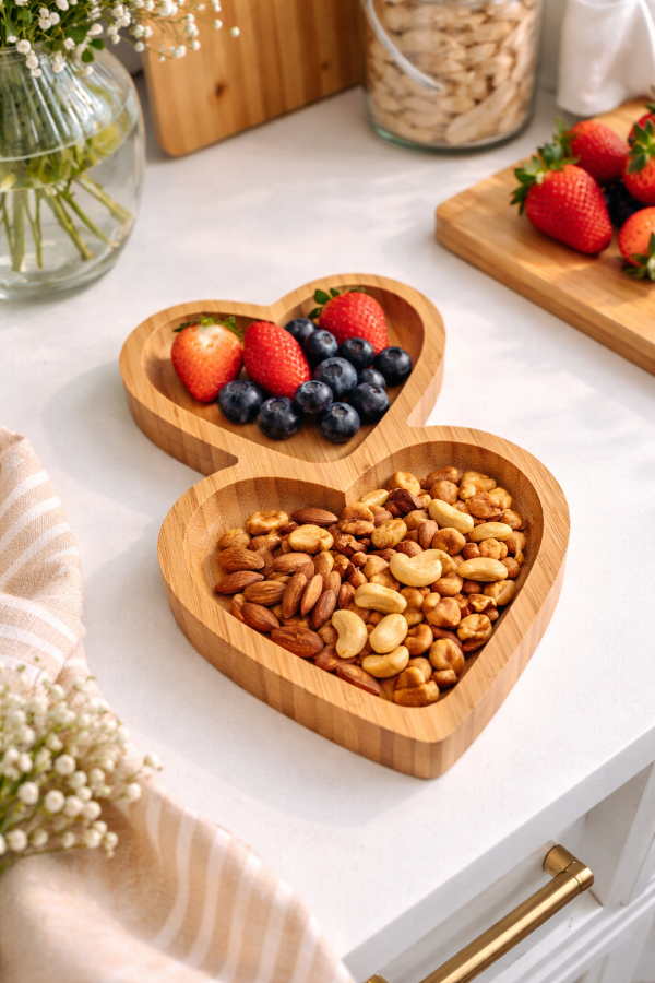 Producto - Tabla corazón para picada de bambú