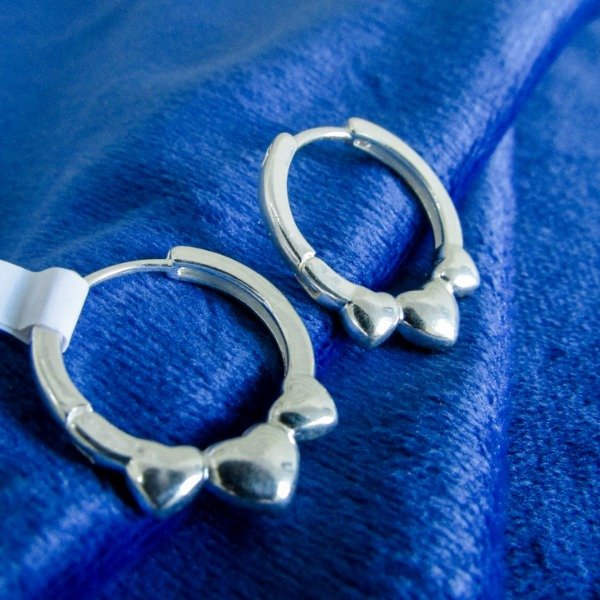 Producto - Aros Argollas 3 Corazones