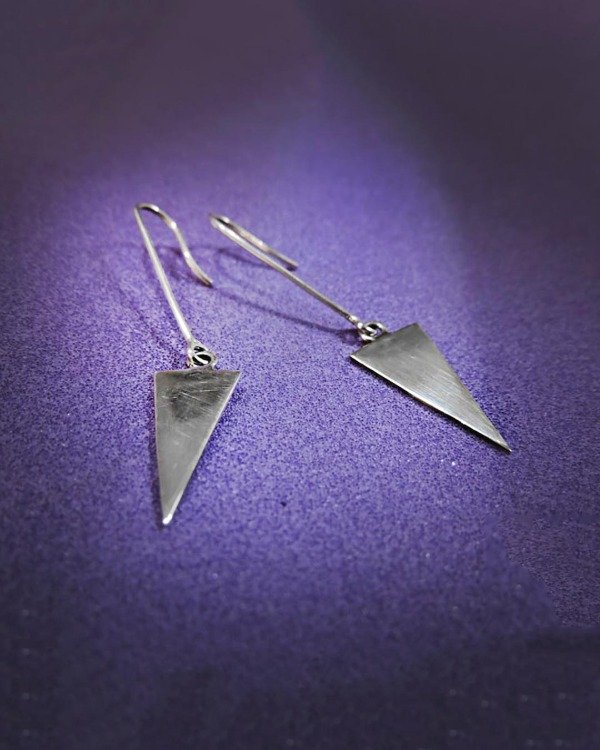 Producto - AR 650 - Aros de Plata 925 - Colgantes - Diseño Artesanal - Triángulos