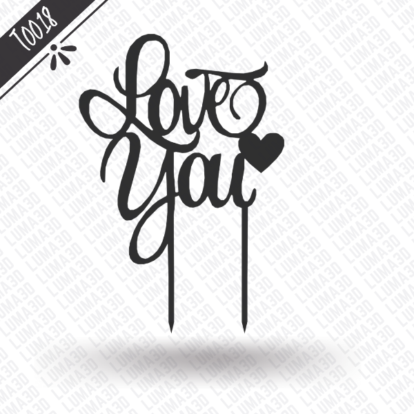 Producto - T0018 - Love You - Topper