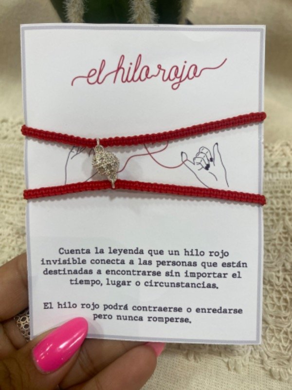 Producto - Pulsera roja con imán brillos