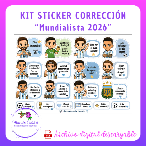 Producto - Kit Stickers de Corrección "Mundialista 2026" - 2