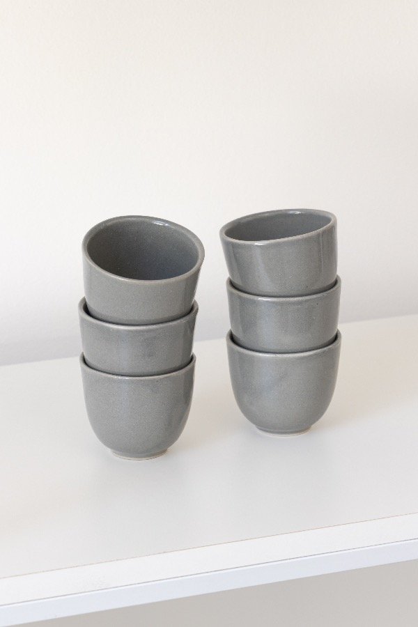 Producto - Set x 6u tazas oasis 180ml gris plomo