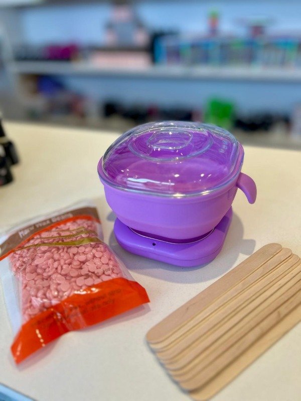 Producto - Combo calentador de cera + cera en perlas + espátulas de madera