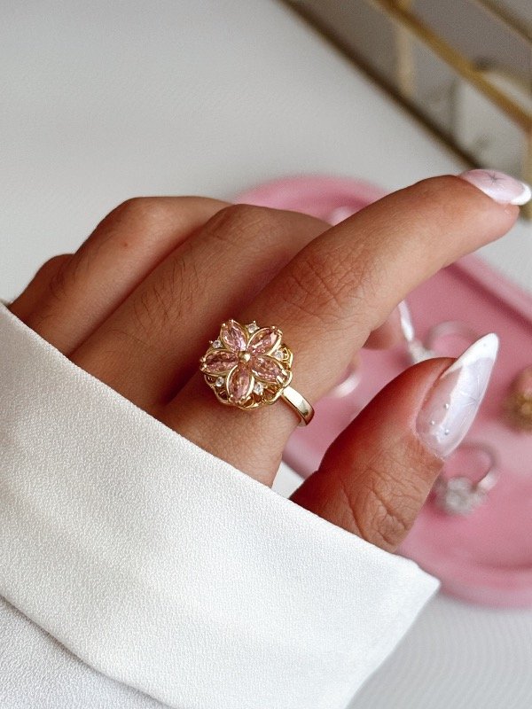 Producto - Anillo GIRATORIO Flor Rosa AD